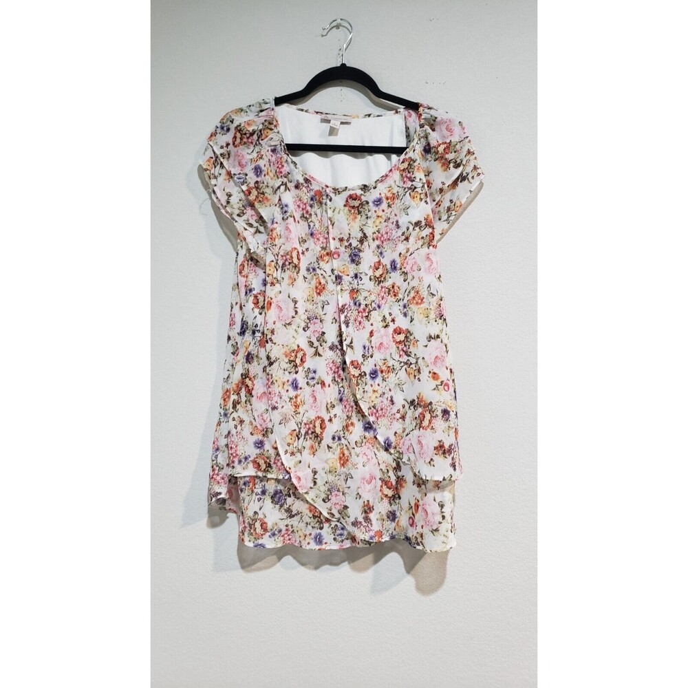 CB Established 1962 Cute Classy Blouse ~ Sz L ~ Floral